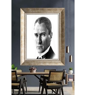 Gümüş Çerçeveli Atatürk Tablo ds134