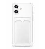 iPhone 16 Kartlıklı Antişok Kılıf Şeffaf