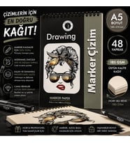 DreamArt Galery A5 Marker Defter Profesyonel Marker Çizim Defteri 48 Yaprak Üstten Spiralli