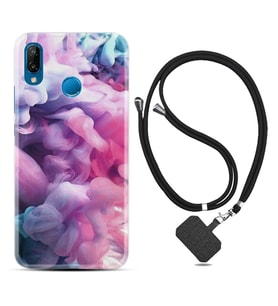 Huawei P20 Lite Mate 10 20 Lite Pro P40 Lite KılıfBoyun Askılı Silikon Pink Cloud 1305
