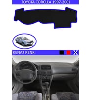 Toyota Coralla 1997-2001 Için Uygun Torpido Koruma Halısı Siyah Kenar Renk Mavi
