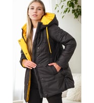 Dewberry Kadın %100 Polyester Kaban Siyah Z9660 Günlük Dış Giyim, Kazak ve Gömlek Kombini, Seyahat Gardırobu