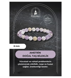 Ametrin 8mm Doğal Taş Bileklik