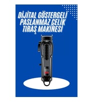 Mey İthalat® Profesyonel Saç Kesme Aleti Dijital Saç Sakal Tıraş Makinesi Uzun Ömürlü