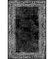 Eliana Home Baskılı, Yıkanabilir Kaymaz Taban Salon Halısı LNA1002 100x150 cm (Siyah)