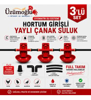 3 adet Hortum Girişli Yaylı Çanak Suluk Otomatik Tavuk Civciv Suluk Sistemi