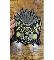 ÜTÜ İLE YAPIŞAN NAKIŞ İŞLEME KEDİ ARMA DİKİŞ APLİKE 24X18 CM