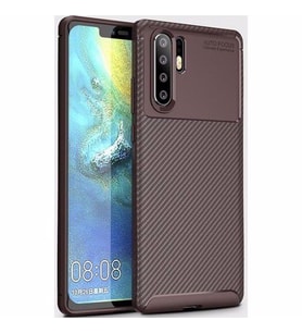 Huawei P30 Pro Kılıf Esnek Soft Karbon Tasarım Legion Serisi (Kahverengi)