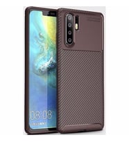Huawei P30 Pro Kılıf Esnek Soft Karbon Tasarım Legion Serisi (Kahverengi)