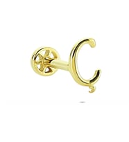 Glorria Altın Ç Harfi Tragus Piercing
