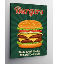 Kanvas Tablo "Burgers" ve Lezzet Posteri