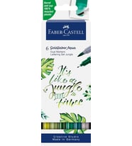 Faber-Castell Goldfaber Aqua Çift Uçlu Markör, Kaligrafi, 6'Lı Jungle (Standart)