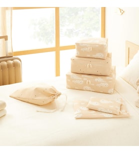 Ocean Home Textile 6'lı Çocuk Odası Sevimli Balina Bavul İçi Düzenleyici Set