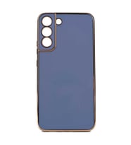 Galaxy S22 Plus Kılıf Zore Bark Kenarları Altın Renk Kılıf (Açık Mavi)