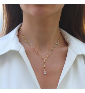 Damla Trend Gold Gümüş Y Kolye