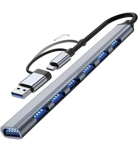 7 Port Usb 3.0 Hub 7in1 Usb 3.0 Hub Çoklayıcı Pc Bilgisayar Uyumlu Veri Aktarımı Mouse Klavye Bağlan