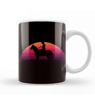 Horse Girl Sunset Equestrian Sport Horseshoe Stable Dressage Kupa Bardak Porselen