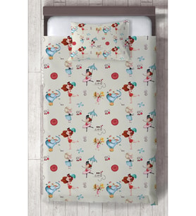 MEKTA HOME BEBEK VE ÇOCUK ODASI Renki Sirk Desenli Yatak Örtüsü