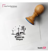 Manzara Kişiye Özel Kitap Damgası Kitap Mührü Kaşe Kitap Mühür Özel Damga 399