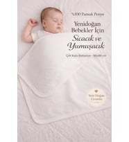 Çok Amaçlı Yenidoğan Penye Bebek Battaniyesi Bebek Örtüsü Çift Katlı Ekru %