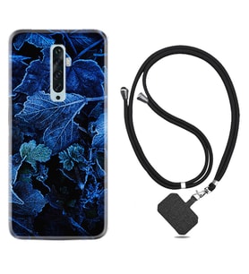 Oppo Reno 2Z 4 Lite 4 Pro 5 6 7 A31 Kılıf Boyun Askılı Silikon Blue Foid 1628