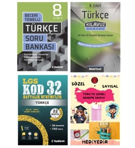 TUDEM YAYINLARI LGS TÜRKÇE BECERİ TEMELLİ SORU BANKASI - TÜRKÇE KLAVUZ DENEME - TÜRKÇE 32 HAFTALIK D