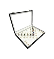 Camlı Tırnaklı Model Yüzük Kutusu Siyah (Siyah - Beyaz)