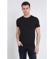 Erkek Basic Slim Fit Bisiklet Yaka Kısa Kollu T-Shirt 21K-3400730-01 Siyah