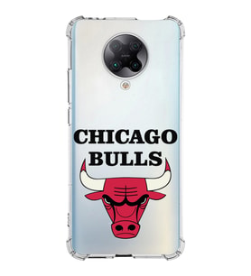 Xiaomi Poco F2 Pro Köşe Korumalı Antişok Kapak Chicago Bulls Tasarımlı Şeffaf Silikon Kılıf