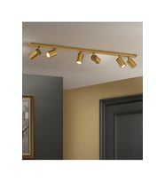 120 cm Mat Gold Eskitme Kaplama 6lı GU10 LED Spot hareketli başlık led Tavan Altılı Avize Aydınlatma