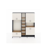 Arges Dolap 18 Raflı 8 Kapaklı Tek Askılı 220x30x243 Antrasit-Aytaşı/Çam