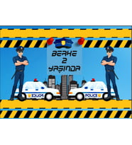 Polis Temalı Doğum Günü Afişi 70x100 cm