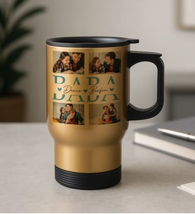 BK Gift Kişiye Özel Fotoğraflı Babalar Günü Tasarımlı Kulplu Çelik Bardak Termos Mug 450ml-6, Babalar Günü Hediye, Babaya Hediye