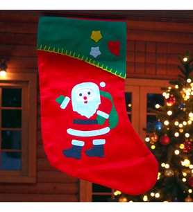 NOEL BABA ÇORABI KIRMIZI NOEL ÇORABI NOEL BABA FİGÜRLÜ ÇORAP YILBAŞI SÜSLERİ YILBAŞI DEKORLARI 44 CM