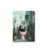 Dikey Cam Tablo Salon Duvar Tablosu Dikey Cam Siyah Kedi Pembe Klozet Yeni Ev Hediyesi Ofis Tablosu