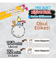 Okul Etiketi İsme Özel Kalem Defter Etiketi (  -2 ) -190 Adet