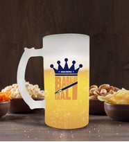 BK Gift Kişiye Özel Babaların Kralı Tasarımlı Buzlu Cam Bira Bardağı 50cl-2 (Beyaz)