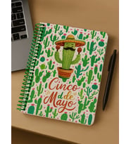 Cinco de Mayo Temalı Spiral Kareli Defter – 80 Yaprak, 18x24 cm