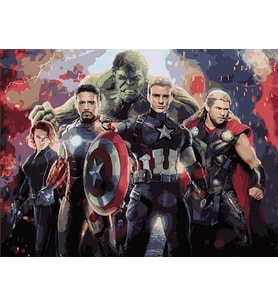 Avengers Sayılarla Boyama Seti 40x50 cm (Tuvale Gerili)