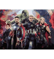 Avengers Sayılarla Boyama Seti 40x50 cm (Tuvale Gerili)