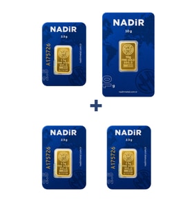 Nadir Gold 24 Ayar 17,5 Gram Külçe Altın (1 Adet 10 Gram Külçe Altın + 3 Adet 2,5 Gram Külçe Altın )