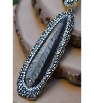 STONEAGE JEWELLERY Balık Fosili Doğal Taş El Yapımı BayanKolye (Altın / Dore)