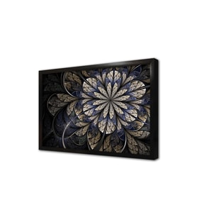 Çiçek Deseni Çizim Çerçeveli Mdf Tablo