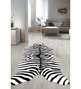 Dijital Baskılı Kaymaz Taban Yıkanabilir Lazer Kesim Salon Halısı Yolluk NLZR-HT-1227 (Beyaz)