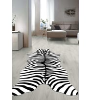 Dijital Baskılı Kaymaz Taban Yıkanabilir Lazer Kesim Salon Halısı Yolluk NLZR-HT-1227 (Beyaz)