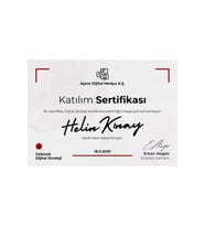 Gri Kırmızı Siyah Sade Modern Katılım Sertifikası