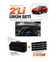 e-biz TOYOTA RAV4 (2013-2018) Uyumlu Torpido Örtüsü + Tay Tüyü Bagaj Çantası Seti - Siyah - TO023