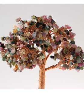 Turmalin, Pembe Kuvars Doğaltaş Ağaç 19x9 cm, D023