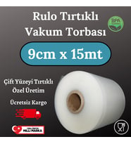 Rulo Tırtıklı Vakum Torbası-Poşeti  - 9 Santim X 15 Metre