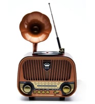 Dexxony MD-1319 Nostaljik Gramofon Görünümlü Şarjlı Bluetooth Radyo – Ahşap Retro Hoparlör (FM/AM/SW, USB, TF, AUX)